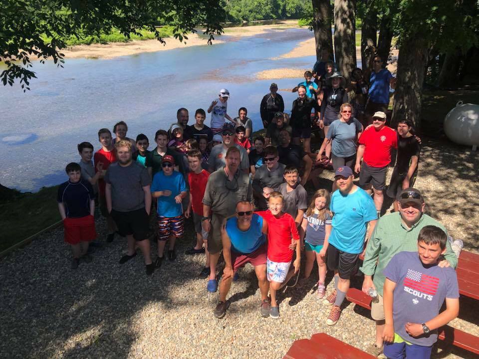 Troop 1 group photo with scouts and leaders.